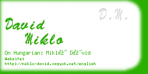 david miklo business card